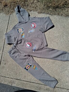 Patch-Accent Hoodie & Jogger Set